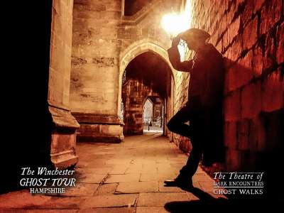 Mr Hawley the grave digger awaits you at the Cathedral on The Winchester Ghost Tour